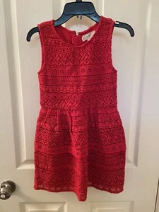 Peek Kids Tessa Tiered Lace Dress Red Girls Size Medium 6-7 NWT - Picture 1 of 9