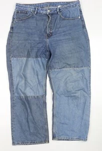 Monki Womens Blue Cotton Mom Jeans Size 32 in L25 in Regular Zip - Picture 1 of 10