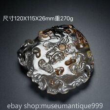 4.8" Rare Chinese Natural Agate Carnelian Carving Pixiu writing-brush washer