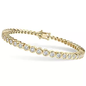 2.67 Natural Round Diamond Bezel Set Tennis Bracelet , 9k Yellow gold - Picture 1 of 1