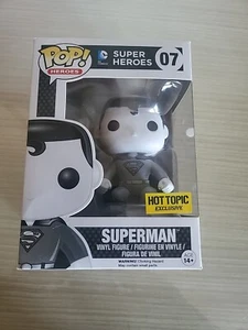 Funko POP Superman Black & White Hot Topic Exclusive #07 - Picture 1 of 8