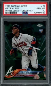 2018 Topps Chrome Ozzie Albies Green  Refractor #/99 PSA 10 GEM MT #72 RC - Picture 1 of 2