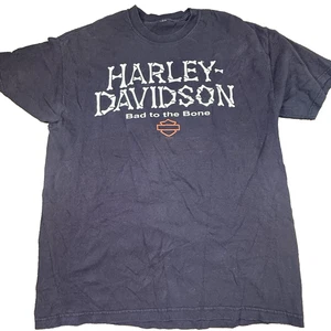 Vintage Harley Davidson Mens Large Black Faded T-Shit - Bad to the Bone Mesa, CA - Picture 1 of 5