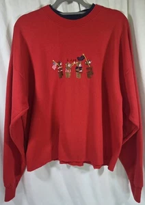 VTG 2000 Y2K M&C Energy Sportswear USA Marching Band Bears Patriotic Sweatshirt - Picture 1 of 8