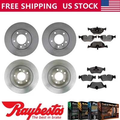 For 1998-1999 BMW 328is Front Rear Brake Rotors & Metallic Brake Pads -Raybestos - Image 1 of 4
