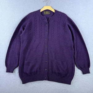 Vintage Alpaca Quitex Women's Alpaca Cardigan Sweater Purple One Size Grandma - Picture 1 of 5