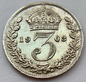 1903 EDWARD VII  (3p) THREEPENCE - Picture 1 of 4