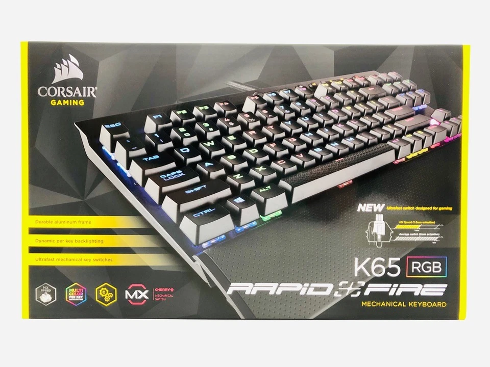 Corsair K65 RAPIDFIRE CherryMX Speed RGB COMPACT- Japanese Gaming Keyboard - - Image 1 of 4
