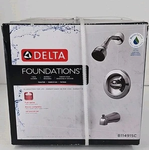 DELTA B114915C Fondazioni Kit Vasca e Doccia Spray Completo Senso Acqua Finitura Cromata - Foto 1 di 8