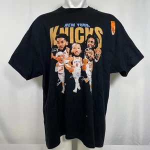 New York Knicks NBA Players Brunson Hart KAT Black T-Shirt Men's 2XL NEW - Picture 1 of 12