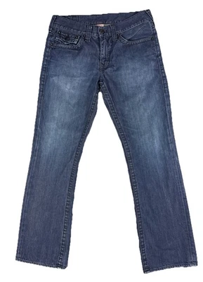 True Religion Mens Sz 34x33 Ricky Denim Blue Jeans Flap Pockets RN 112790 - Image 1 of 4