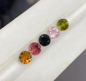 4.32 ct Best Grade / Natural Fancy Tourmaline - 6 mm Round 5 pcs - Video !! - Picture 1 of 2