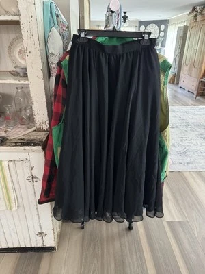 Falda Adrianna Papell Formal Larga Forrada Negra De Colección Años 80 Talla 10 Foto 1 de 4