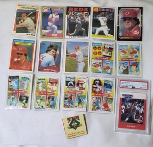 🔥 Pete Rose Karten Lot - 1980er Topps / Fleer / Donruss + 1986 Kenner PSA Slabbed  - Bild 1 von 11