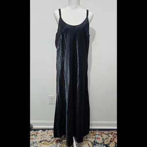 Vintage Cabernet irisierend dunkelgrün Maxi Schlupf Kleid Gr. L Whimsigoth Goth Glam - Bild 1 von 9