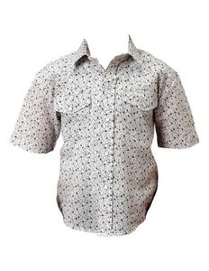 Roper Western Shirt Boys Short Sleeve Floral Blue 01-031-0019-0565 BU - Picture 1 of 2