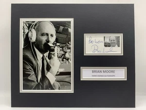 RARE Brian Moore Football Commentator Signed Photo Display + COA AUTOGRAPH - Picture 1 of 3