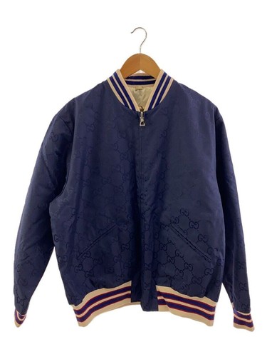 GUCCI Altro Nylon Tela Giacca Reversibile 52 Blu 23AW 739810 zanz7