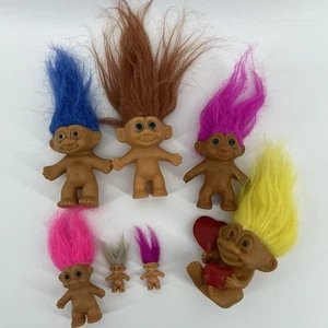 Lote De 7 Muñecas Russ Troll Vintage Años 90 Tallas Mixtas 1”-3” - Imagen 1 de 9