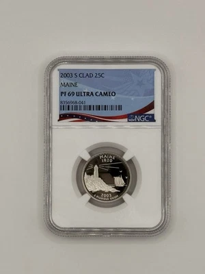 2003 S Clad State Quarter Maine NGC PF69 Ultra Cameo - Image 1 of 2