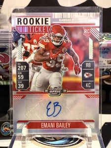 Biglietto Contenders Optic 2024 Emani Bailey #177 Rookie Auto RC Silver Prizm TZ - Foto 1 di 2