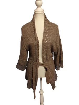 Fenn Wright Manson Women's Size 14 Brown/Beige 3/4 Sleeve Open Front Cardigan - Image 1 of 4
