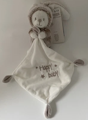 🌟Doudou Lapin Ours Happy Baby Beige Blanc Chine Marron ORCHESTRA PREMAMAN - Photo 1/4