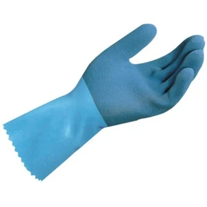 MAPA LL-301 7-7 1/2 M blauer Griff Handschuh Naturkautschuk Hvy Wt Pack 6 Paar - Bild 1 von 2