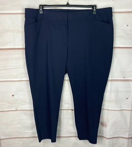 LOFT Plus Pants Womens 26 Blue Marisa Skinny Dress High Rise Pockets Stretch - Picture 1 of 10