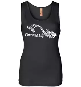 Mermaid Life womens Tank TOP ocean summer beachwear - Picture 1 of 5