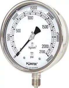 Manómetro de alta presión escala doble 0-2000 BAR/0-30000 PSI - Imagen 1 de 3