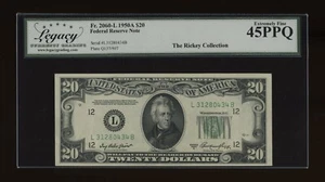 DBR 1950-A $20 FRN San Francisco Fr. 2060-L Legacy 45 PPQ Serial L31280434B - Picture 1 of 2