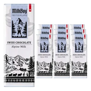 10-Pack Milkboy Swiss Premium Alpine Milk Chocolate Bar, Extra Creamy, 1.4 oz - Picture 1 of 6