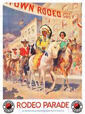 TRAVEL EXHIBITION PARADE MONTANA WYOMING NATIVE AMERICAN RODEO POSTER BB7510B