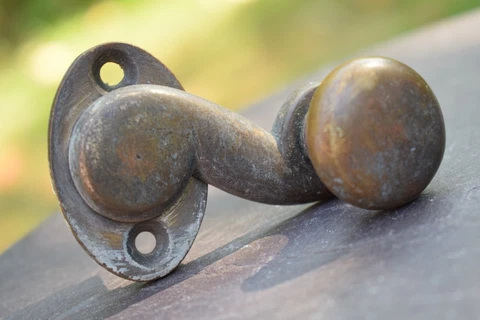 Victorian Brass Servants Bell Handle / Old Antique Knob Vintage Original Pull Cover