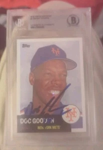 Tarjeta Topps 2016 firmada por Doc Gooden Dr. K NUEVA YORK METS Beckett encapsulada - Imagen 1 de 3