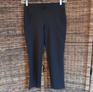 Pantaloni Chico's Donna 00 Nero Ponte Maglia Pull On Elastico Vita Crop Pantaloni 2 - Foto 1 di 6