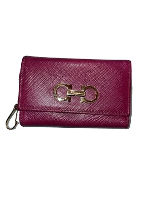Salvatore Ferragamo Key Holder Wallet Plum Eggplant Purple For Keychains Chains - Image 1 of 4