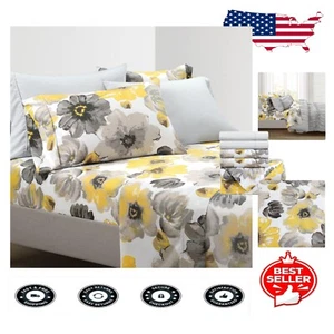 Leah Soft Floral King Sheet Set, 6 Piece - Hypoallergenic and Durable Bed Sheets - Picture 1 of 7