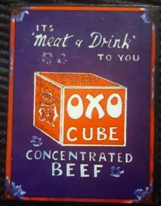 OXO Cube retro metal enameled fridge magnet handmade NEW NIP - Picture 1 of 3