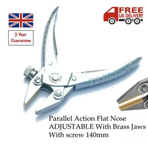 Parallel Action Brass Flat Nose Adjustable Pliers Beading Jeweller Watch Optical - Picture 1 of 4