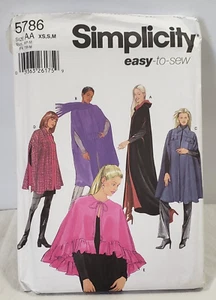 Simplicity 5786 Lined Cape Sewing Pattern  XS/S/M 6/8 10/12 14/16 NOS UNCUT - Picture 1 of 9
