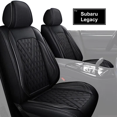 Black Car Front&Rear 5-Seat Covers Pad Fuax Leather For Subaru Legacy 2000-2025 Foto 1 de 4