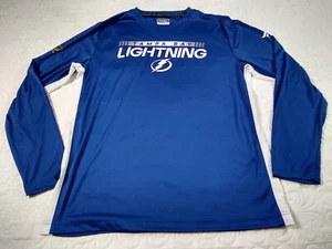 Fanatics Auth. Pro NHL Shirt Tampa Bay Lightning Mens L Navy Mesh Panels NWOT - Picture 1 of 8