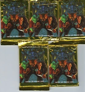 Carte collezionabili James Warhola Fantasy Art 5 nuove confezioni cera SPEDIZIONE GRATUITA - Foto 1 di 2