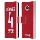 Official Arsenal Fc Gooners Leather Book Wallet Case For Motorola Phones
