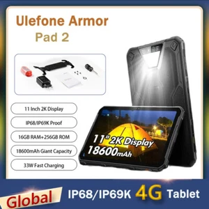 Ulefone Armor Pad 2 16GB+256GB IP68 Rugged 18600mAh 11" 2K 48MP NFC 4G Tablet PC - Picture 1 of 54