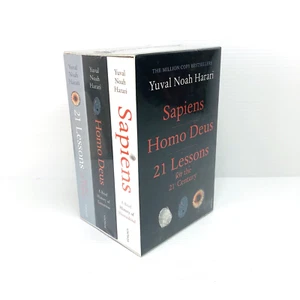 Yuval Noah Harari Box Set Sapiens Homo Deus 21 Lessons 2021 New *rips In Seal - Picture 1 of 13
