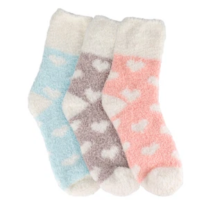 3Pairs Women Ladies Soft Fluffy Bed Socks Winter Warm Lounge Slipper Fleece Sock - Picture 1 of 12