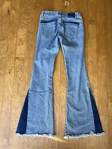 Pantalones de mezclilla LITZ marca para mujer Bell Bottom Flare talla 28 retro boho hippie - Imagen 1 de 14
